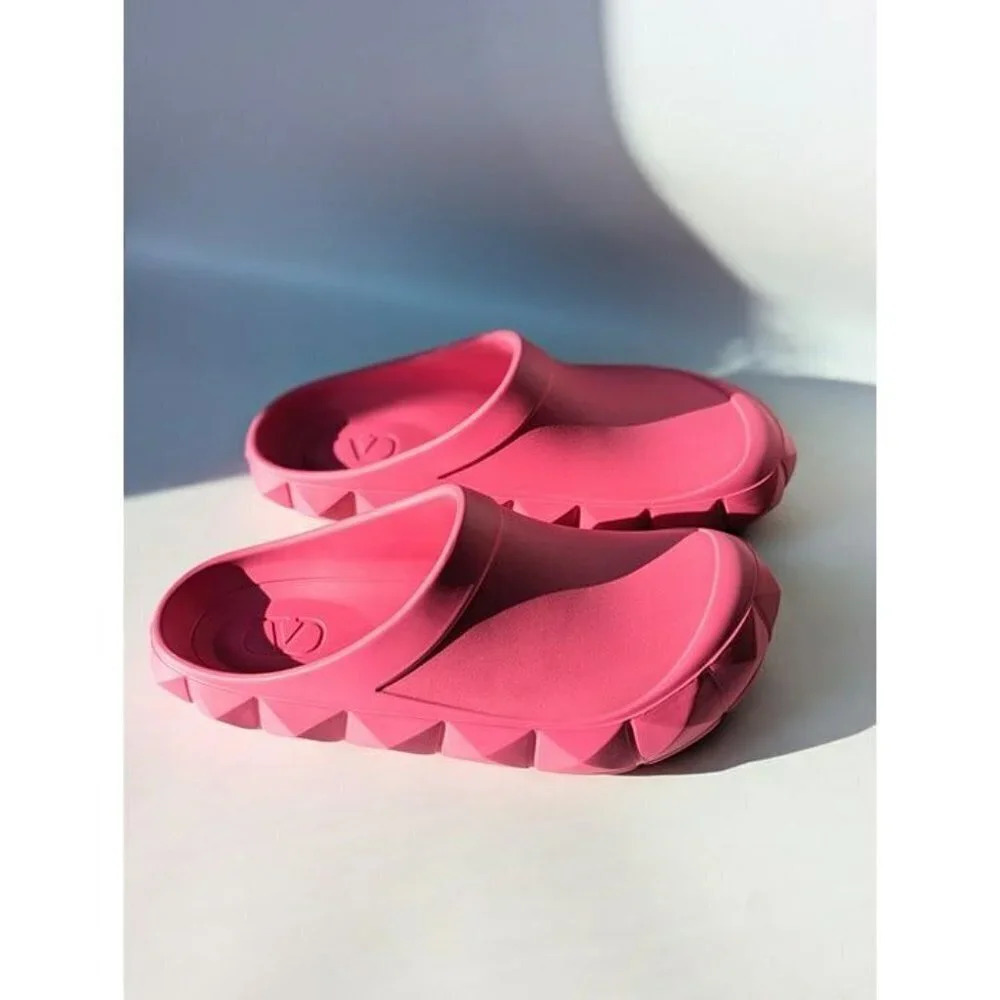 Valentino Garavani Men's Pink Roman Stud Turtle Slide Size 43 EU (MSRP $590) - Picture 4 of 8
